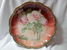 Antique PM Bavaria Hand Painted 12.5'' Porcelain Charger Plate picture
