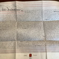 1887 Antique English Indenture Vellum Document Trowbridge Wiltshire Moore Fyning picture