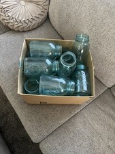 Vintage Aqua Blue Ball Perfect Mason Jars Lot of 17 Decorative Collection picture
