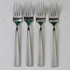 4 Gourmet Settings Chute River Pattern 18/10 SS Dinner Forks 8.5
