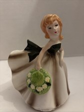 Vintage Relpo Girl Planter Green Hat Ruffled Dress # 5878 picture