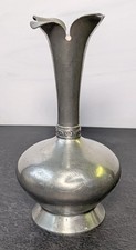 Vintage Kalmar Pewter Norway Bud Vase Jack in the Pulpit Flared 5.5