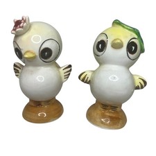 Vintage 60s Sonsco Japan Anthropomorphic Chick Pepper Salt Set Big Eye Chickens picture