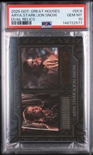 PSA 10 GM 2025 RITTENHOUSE GAME OF THRONES DUAL RELICS ARYA STARK & JON SNOW DC6 picture