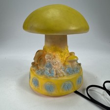 Vtg Edward Mobley Arrow Mushroom Nursery Lamp Rubber Yellow Blue Works HTF READ picture