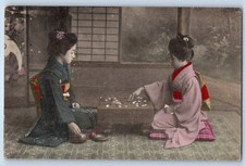 c1910's Japanese Girls Kimono Playing Go Game Japan Antique Unposted Postcard picture