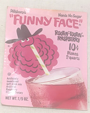 Pillsbury Funny Face Drink Mix 1960's Rootin'-Tootin'- Rasberry 10 Cent  Package picture