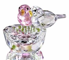 Colored Birds Austrian Cut Crystal Trinket Dish ~ Mint Condition picture