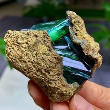 59G Natural Vivianite ludlamite Quartz Crystal Mineral Samples /Brazil picture