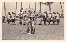 J76/ Hawaii RPPC Postcard c1940s Native Hawaiian Hula Girls 20 picture
