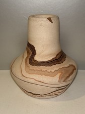 Vintage Nemadji Pottery Vase 3” Small Mini Bud 1980-2001 picture