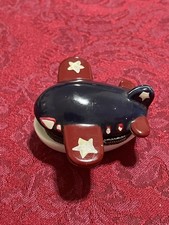 Vintage Airplane Trinket Box Hinged Porcelain Ceramic Mini Box, 2 pilots inside picture