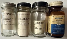 Vintage 1950s Thorazine Compazine Physician Sample Medicine Bottle Lot Pharmacy picture