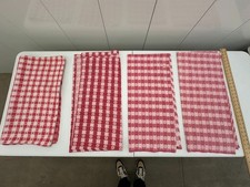 4 Vintage Commercial Use Tablecloths Red White Flower Leaves picture