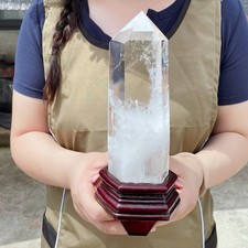 ALL 2.39LB Natural Clear Quartz Obelisk Crystal Wand Point Healing G7711 picture