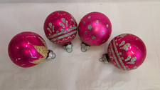(4) VTG 1950's Shiny Brite Glittered 2