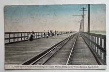 ca 1900s NH Postcard Hampton Beach New Hampshire River Bridge Frank W Swallow picture