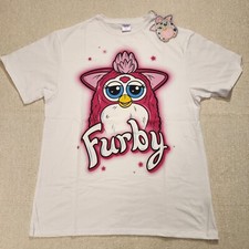 Cakeworthy Furby Air Brush Pink 90s Toy TShirt Dress Oversized Shirt Small NEW picture