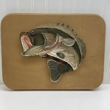 Vintage 1970’s Nail String Wall Art 3D Large Mouth Bass Fish MCM picture