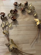 1970- Vintage HOMCO Copper Roses/ Butterfly Wall Art Set of 2 picture