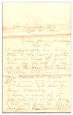 Vintage 1904 Handwritten Letter Between Friends ( From Pennsylvania ) - 2 Pages picture