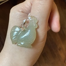 Certified Grade A Jadeite 天然緬甸翡翠 冰种果冻体🐓 纯银 s925 Clasp picture