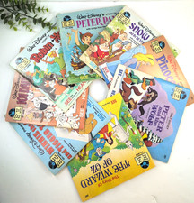 VNT LOT 9🚨Walt Disney READ ALONG RECORD BOOK Classics Wizard Winnie Snow Robin picture