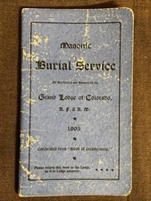 Rare 1895 Masonic Burial Services for the Grand Lodge of Colorado A. F. & A. M. picture