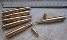Lot 12 Cartridge Shape Plastic Gold Tone Ballpoint Pens Approx 8x57 picture