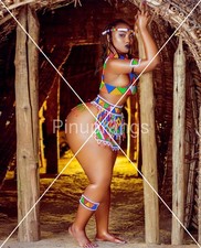 8x10 Color Photo Cultural Art Photography Art Posed African Tribal Woman 2 picture
