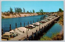 Yacht Basin at Lake Worth FL Florida Postcard 1950s Curt Teich Unposted picture