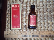 Antique A. Schilling Rose Extract Bottle Box 1 oz. Bottle Spice  picture