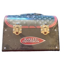 Vtg 1999 Harley Davidson SEALED Lunch Box Saddlebag Biker Collectable Tin LOOK picture