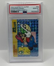 1992 BANPRESTO SUPER MARIO WORLD PART 2 #42 SWIMMING MARIO PSA 10 Low Pop picture