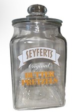 Vintage Large Seyferts original butter pretzel canister jar picture