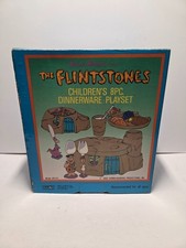 Vintage The Flintstones 8 PC Children’s Dinnerware Playset Set Starwares 1989 picture