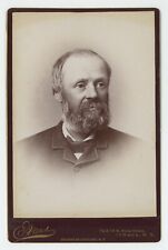 Antique Circa 1880s Cabinet Card Handsome Older Man With Full Beard Ithaca, NY picture