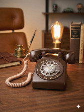 ITT Rotary Dial Phone Vintage Chocolate Brown  1978 z~UN-Tested Read description picture