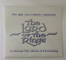 Vtg 1981 J.R.R Tolkien Calendar JRR Hobbit Lord of the Rings Silver Anniversary picture