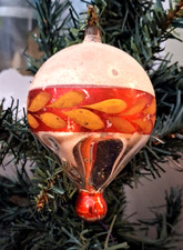 Vtg Blown Glass Hot Air Balloon Fluted Drop 4