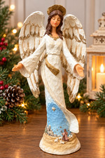 Thomas Kinkade Angel of Rejoice Elegant Blessings Nativity Hawthorne 2009 picture