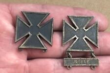 2 WWII WW2 Era Sterling Silver US Army Marksman Badges Military Pins picture