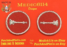Chicago Fire Department Lieutenant Bugles Patch Collar Rank insignia Silver picture