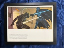 Vintage 1977 Star Wars Ralph McQuarrie - Luke vs Darth Vader Framed Lithograph picture