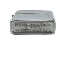 1951-1953 Zippo Regular Vertical Pinstripe Chrome Windproof Lighter Pat 2032695 picture