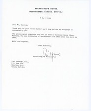Cardinal Basil Hume – TSL Dated 1989 (Archbishop of Westminster) picture