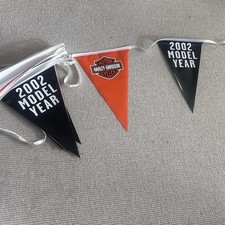 VTG Harley Davidson Vinyl Pennants String Flag Banner 2002 Y2K Garage Man Cave picture