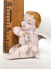 Vintage MCM Pink Ceramic Angel Cherub Figurine (Japan) w/Violin picture
