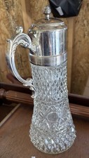 William Adams Lead Cut Crystal Silver Plated Wine Water Pitcher N.3803 picture
