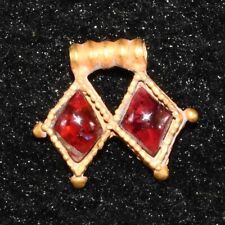Authentic Ancient Hellenistic Greek Gold Pendant with Garnet Inlay Circa 400 BC picture